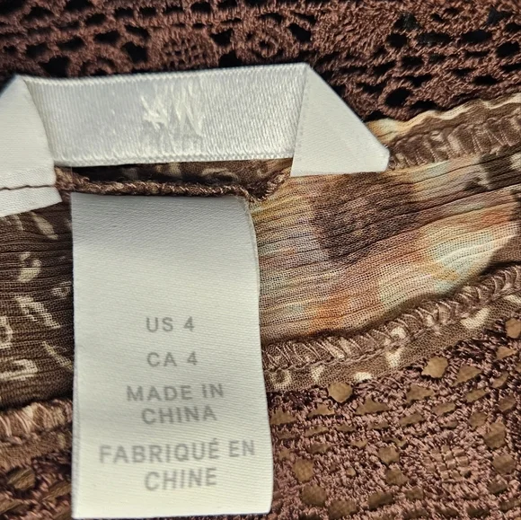 H&M Chiffon Romper brown and pink floral. Size 4 - Picture 9 of 11